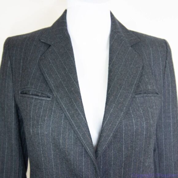 Vintage Cassidy women's 100% wool pinstripe grey blazer, size 4 - Picture 3 of 16